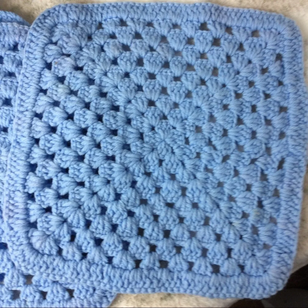 Handmade Crochet‎ Doilies Circle & Squares 3PC Set